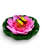 Садовая фигура из полистоуна «Лотос с бабочкой», 10×11×6 см, плавающая 10919492