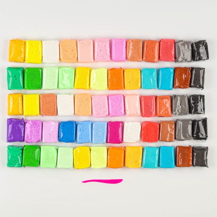 Пластилин воздушный «Пиксели», 60 цветов