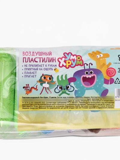 Пластилин воздушный «Ум и Хрум», 12 цветов