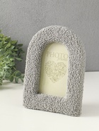 Фоторамка для фото 10×15 см «Плюшевая. Арка», серая, 21.5×16.5×2 см - Фото 2