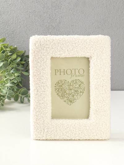 Фоторамка для фото 10×15 см «Плюшевая», белая, 22×16.5×2 см