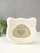 Фоторамка для фото 14.5×18 см «Белый котик», меховая, 21×2×25 см - Фото 1