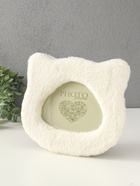 Фоторамка для фото 14.5×18 см «Белый котик», меховая, 21×2×25 см - Фото 2