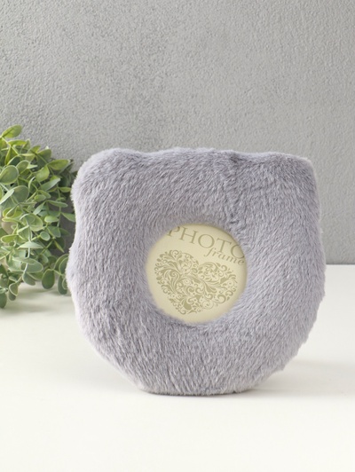 Фоторамка для фото 11×11 см «Серый мишка», меховая, 20×2×20 см