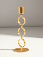 Подсвечник на 1 свечу «Три кольца», d=2.5 см, металл под золото, 7.5×7.5×21 см - фото 68177973