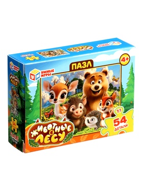 Пазл «Животные в лесу», 17.5×13 см, 54 детали