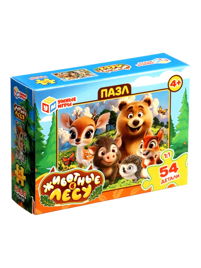 Пазл «Животные в лесу», 17.5×13 см, 54 детали - Фото 1