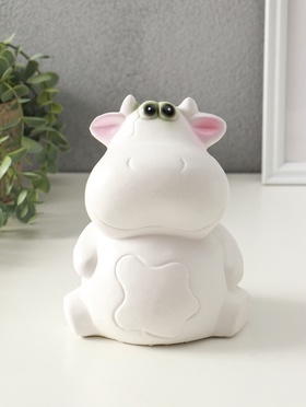 Копилка для денег «Корова», гипс, 19 см, белая