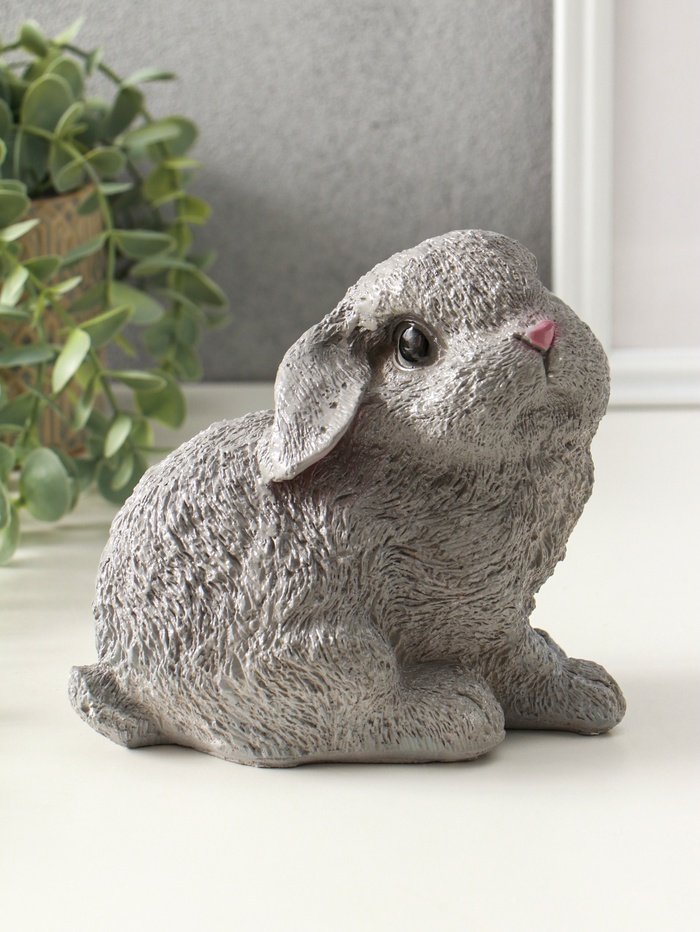 Копилка для денег «Серый зайка», гипс, 15 см - Фото 1