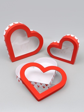 Набор коробок 3 в 1 «Любовь», 28 х 5 см, 32 х 5,5 см, 35 х 6 см  (артикул 10935955)  большой выбор товаров оптом и в розницу по низким ценам с доставкой