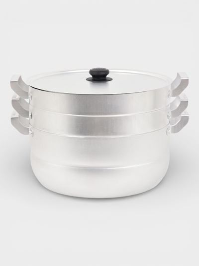 Манты-казан, 13 л, d=34 см, 2.7 кг, с 2 сетками, с крышкой, листовой алюминий 1.0-1.75 мм, серебристый