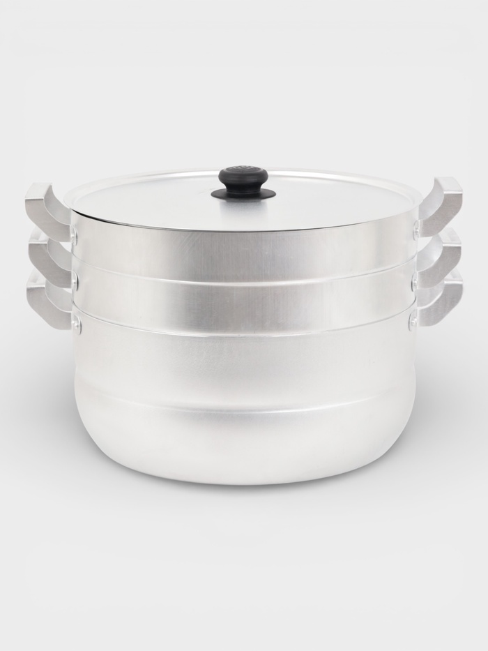 Манты-казан, 13 л, d=34 см, 2.7 кг, с 2 сетками, с крышкой, листовой алюминий 1.0-1.75 мм, серебристый - Фото 1