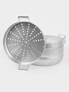 Манты-казан, 13 л, d=34 см, 2.7 кг, с 2 сетками, с крышкой, листовой алюминий 1.0-1.75 мм, серебристый - фото 121354697