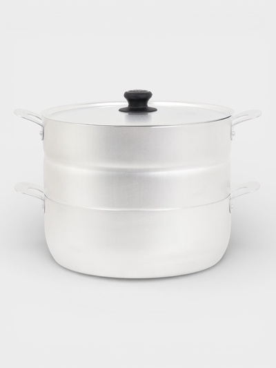 Манты-казан, 4.5 л, d=26 см, 2.1 кг, с 3 дисками, с крышкой, листовой алюминий 1.0-1.5 мм, серебристый