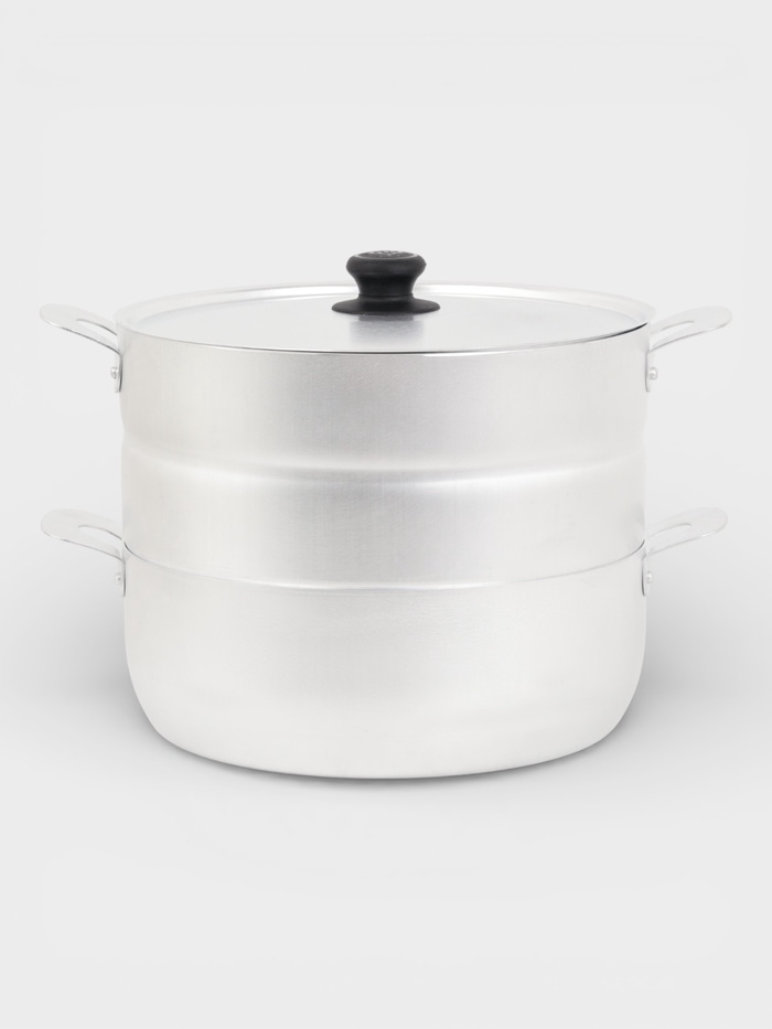 Манты-казан, 4.5 л, d=26 см, 2.1 кг, с 3 дисками, с крышкой, листовой алюминий 1.0-1.5 мм, серебристый - Фото 1