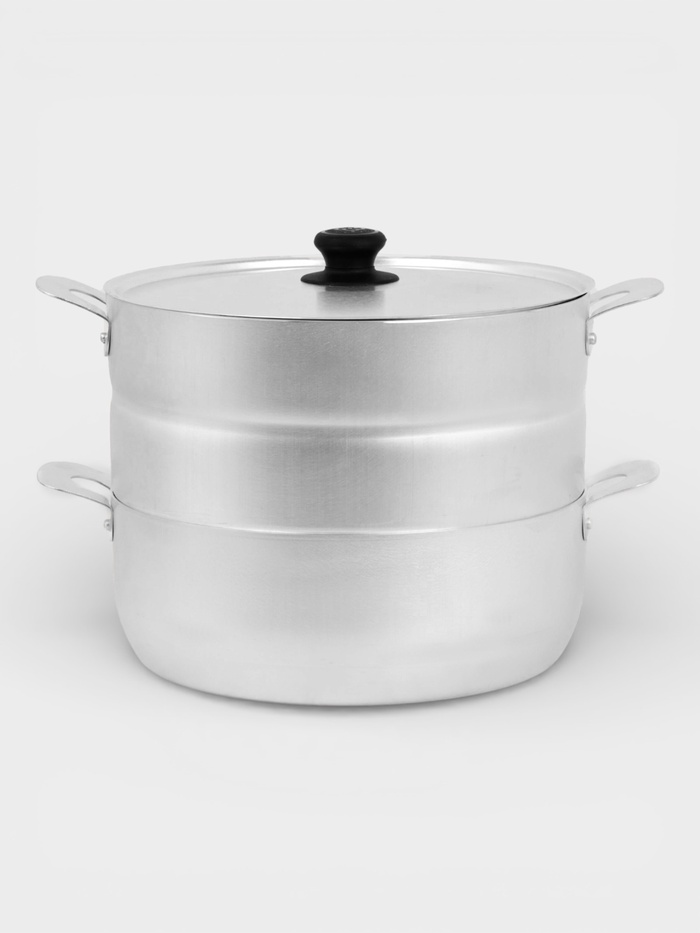 Манты-казан, 4.5 л, d=26 см, 2.1 кг, с 3 дисками, с крышкой, листовой алюминий 1.0-1.5 мм, серебристый - Фото 1