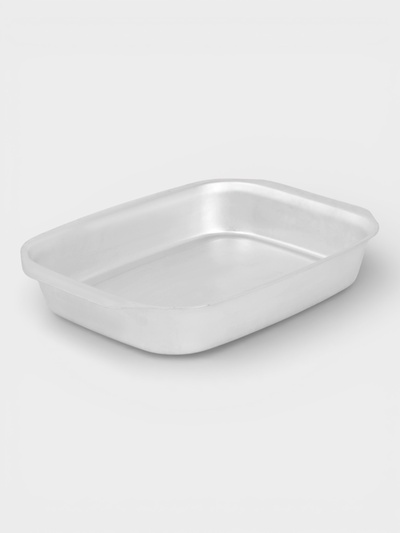 Противень, 21×29.4 см, h=4.5 см, листовой алюминий 1.2 мм, серебристый