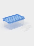 Форма для льда Доляна, с контейнером и совком, 19.1×11.6×8.5 см, ячейка d=2.1 см, пластик, голубая - Фото 2