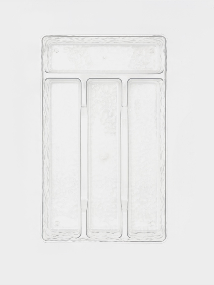 Лоток под столовые приборы Magistro «Кристалл», 4 отделения, 29×17×4.5 см, пластик, прозрачный - Фото 1