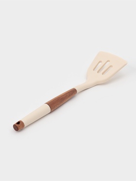 Лопатка кухонная с прорезями Magistro «Сильвуд», 30×7.9 см, силикон, бежевая  (артикул 10920416)  большой выбор товаров оптом и в розницу по низким ценам с доставкой