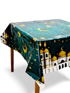 Скатерть одноразовая «Eid Mubarak», 137х183 см, цвет зелёный - Фото 2