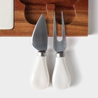 УЦЕНКА Набор для подачи сыра «Мрамор», 2 ножа, акация - Фото 3