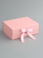 Коробка подарочная с бантом, складная, розовая, 29×22×10.5 см - фото 809455962