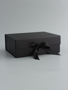 Коробка подарочная с бантом, складная, чёрная, 29×22×10.5 см - фото 809455965