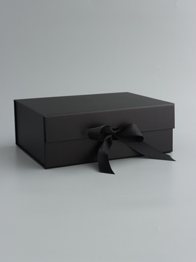 Коробка подарочная с бантом складная 29 х 22 х 10,5 см Черная