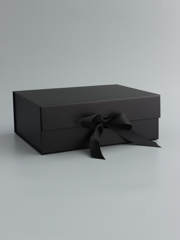 Коробка подарочная с бантом складная 29 х 22 х 10,5 см Черная