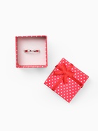 Набор подарочных коробочек под кольцо 6 шт. «Горошек» с бантом, 4.5×4.5 см, МИКС - фото 68178436