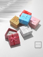 Набор подарочных коробочек под кольцо 6 шт. «Горошек» с бантом, 4.5×4.5 см, МИКС - фото 68178437