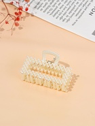 Крабик для волос «Лиллиан», прямой, 7.5 см, белый (12 шт) - фото 809478334