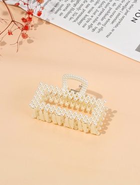 Крабик для волос «Лиллиан», прямой, 7.5 см, белый (12 шт)