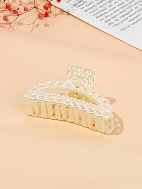 Крабик для волос «Синтия», дуга, 9 см, белый (12 шт)