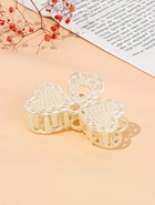 Крабик для волос «Синтия», бантик, 9 см, белый (комплект 12 шт) - фото 68975393