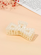 Крабик для волос «Синтия», бант галант, 9 см, белый (комплект 12 шт) - фото 68975396