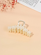 Крабик для волос «Эмилин», цветы, 9.5 см, белый (комплект 12 шт) - фото 68975399