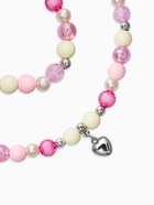 Набор детский «Выбражулька» 2 предмета: бусы, браслет d=6 см сердце, фиолетовый в серебре - Фото 2