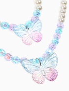 Набор детских украшений «Выбражулька. Бабочка», 3 предмета: бусы, браслет d=6 см, клипсы, белый, голубой - фото 68178506