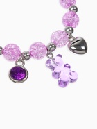 Браслет детский «Выбражулька» мармеладный мишка, сердце, d=6 см сиреневый в серебре (комплект 2 шт) - фото 68178516