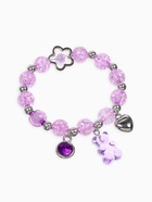 Браслет детский «Выбражулька» мармеладный мишка, сердце, d=6 см сиреневый в серебре (комплект 2 шт) - фото 68178517