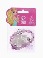 Браслет детский «Выбражулька» мармеладный мишка, сердце, d=6 см сиреневый в серебре (комплект 2 шт) - фото 68178518