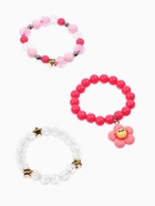 Набор браслетов детский Выбражулька «Цветок» 3 шт. d=6 см бело-розовый (комплект 2 шт) - фото 68178523