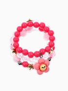 Набор браслетов детский Выбражулька «Цветок» 3 шт. d=6 см бело-розовый - Фото 4