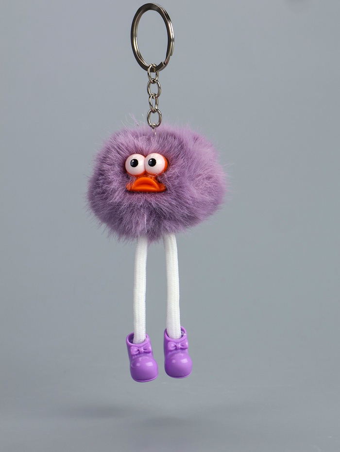 Брелок для ключей на кольце «Пушистик. Утёнок», сиреневая дымка, h=10 см - Фото 1