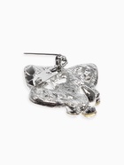 Зажим для кардигана «Ажур. Лепестки», белый в серебре - фото 68178545