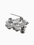 Зажим для кардигана «Ажур. Завитки», белый в серебре - фото 68178566