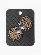 Зажим для кардигана «Ажур. Веер», белый в золоте - фото 68178581