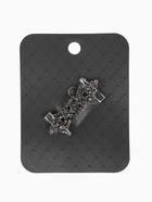 Зажим для кардигана «Ажур», серый в чернёном серебре - фото 68178588